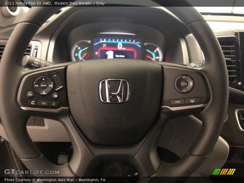 Modern Steel Metallic / Gray 2021 Honda Pilot EX AWD