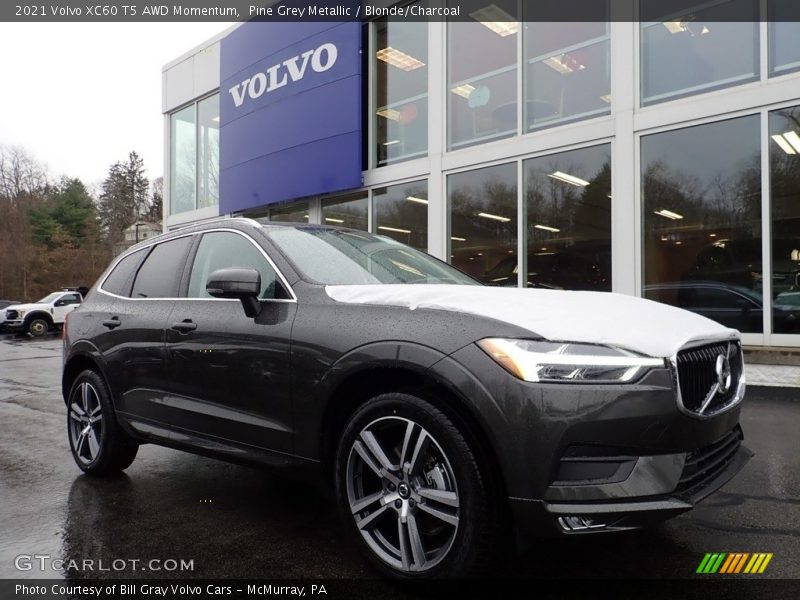 Pine Grey Metallic / Blonde/Charcoal 2021 Volvo XC60 T5 AWD Momentum