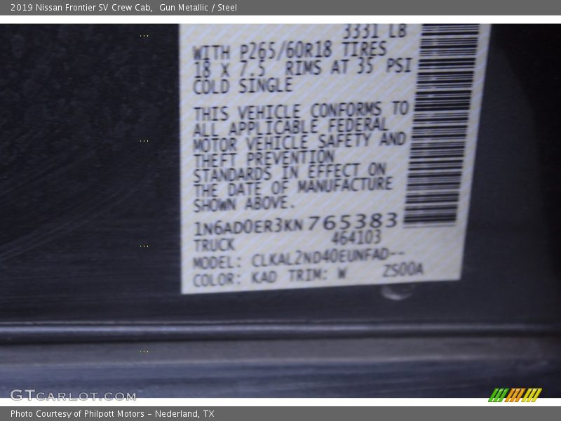 Gun Metallic / Steel 2019 Nissan Frontier SV Crew Cab