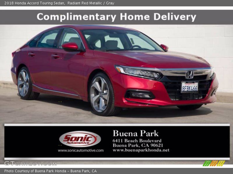 Radiant Red Metallic / Gray 2018 Honda Accord Touring Sedan