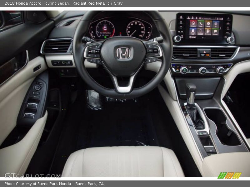 Radiant Red Metallic / Gray 2018 Honda Accord Touring Sedan