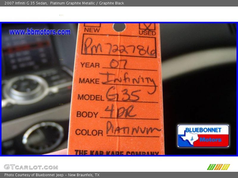 Platinum Graphite Metallic / Graphite Black 2007 Infiniti G 35 Sedan