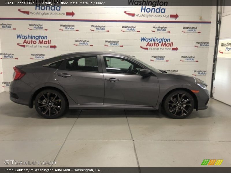 Polished Metal Metallic / Black 2021 Honda Civic EX Sedan