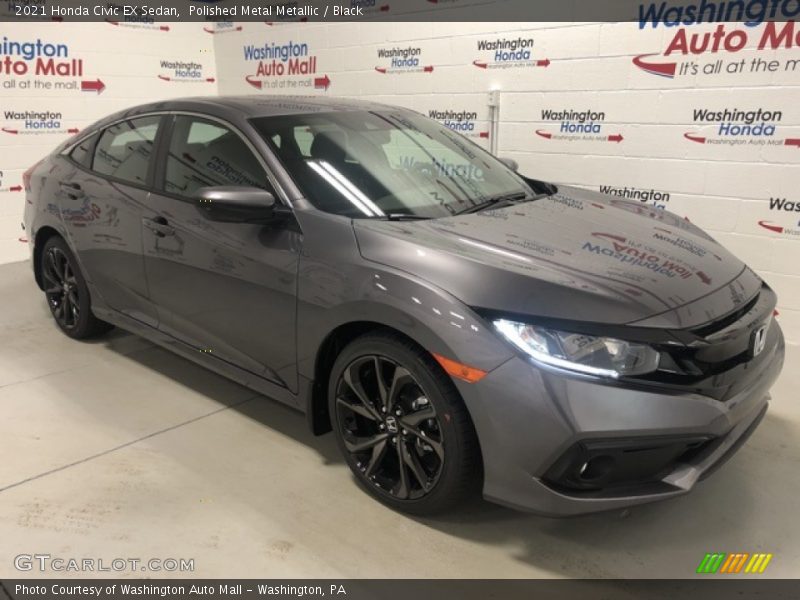 Polished Metal Metallic / Black 2021 Honda Civic EX Sedan