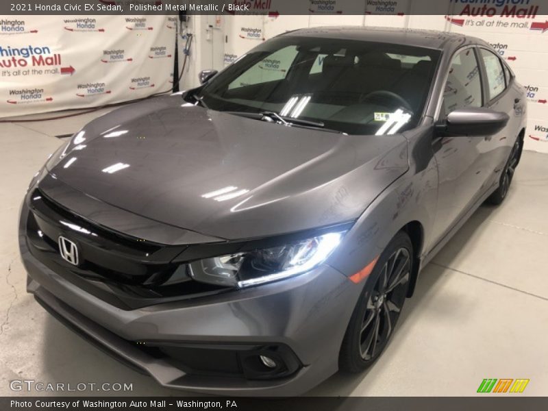 Polished Metal Metallic / Black 2021 Honda Civic EX Sedan