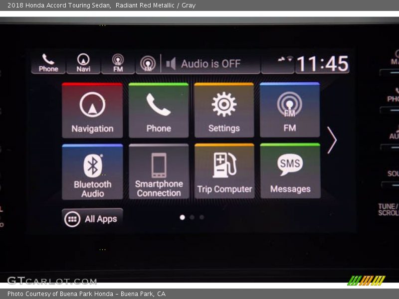 Radiant Red Metallic / Gray 2018 Honda Accord Touring Sedan