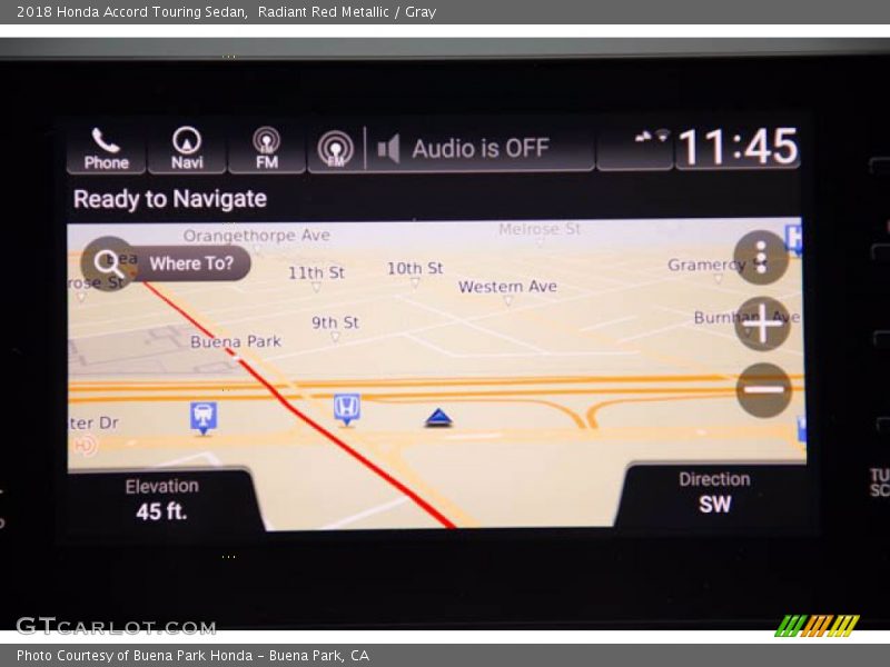Radiant Red Metallic / Gray 2018 Honda Accord Touring Sedan