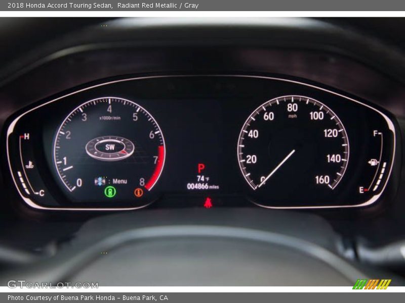 Radiant Red Metallic / Gray 2018 Honda Accord Touring Sedan