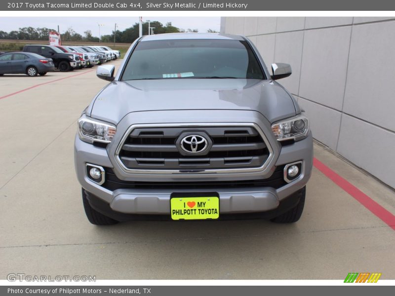 Silver Sky Metallic / Limited Hickory 2017 Toyota Tacoma Limited Double Cab 4x4