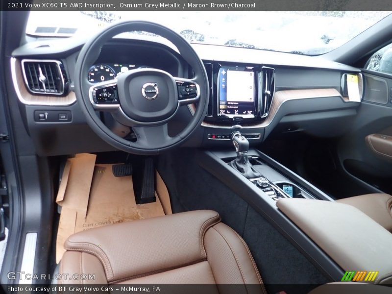 Osmium Grey Metallic / Maroon Brown/Charcoal 2021 Volvo XC60 T5 AWD Inscription