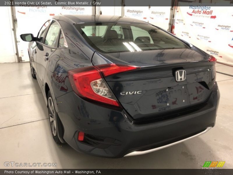 Cosmic Blue Metallic / Gray 2021 Honda Civic LX Sedan