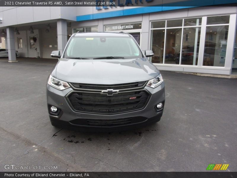 Satin Steel Metallic / Jet Black 2021 Chevrolet Traverse RS AWD