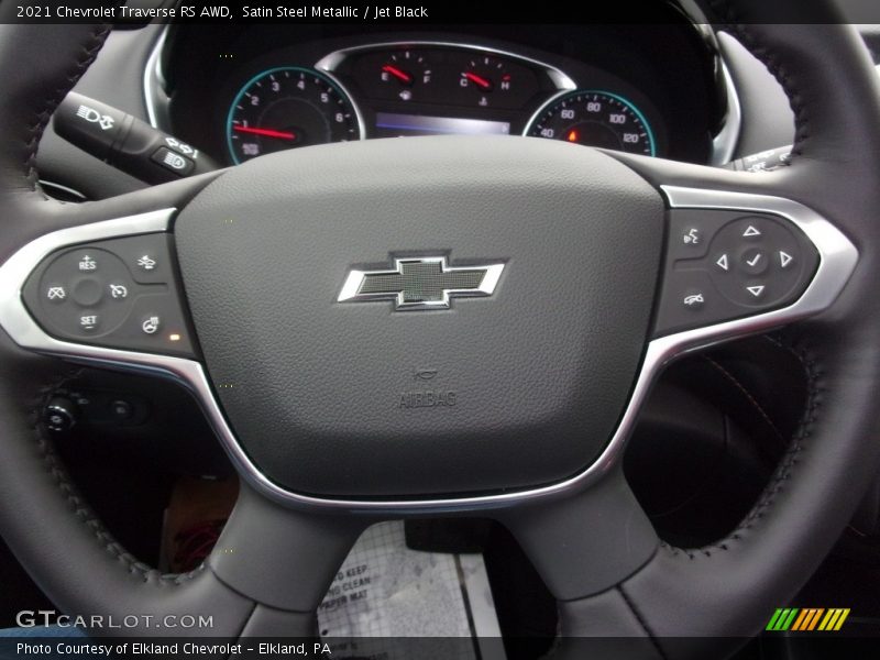 Satin Steel Metallic / Jet Black 2021 Chevrolet Traverse RS AWD