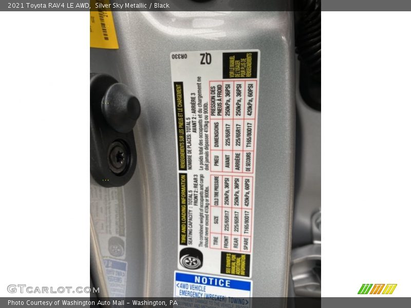 Silver Sky Metallic / Black 2021 Toyota RAV4 LE AWD