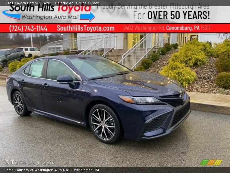 Galactic Aqua Mica / Black 2021 Toyota Camry SE AWD