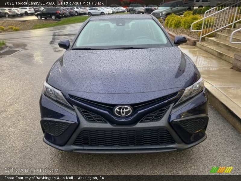 Galactic Aqua Mica / Black 2021 Toyota Camry SE AWD