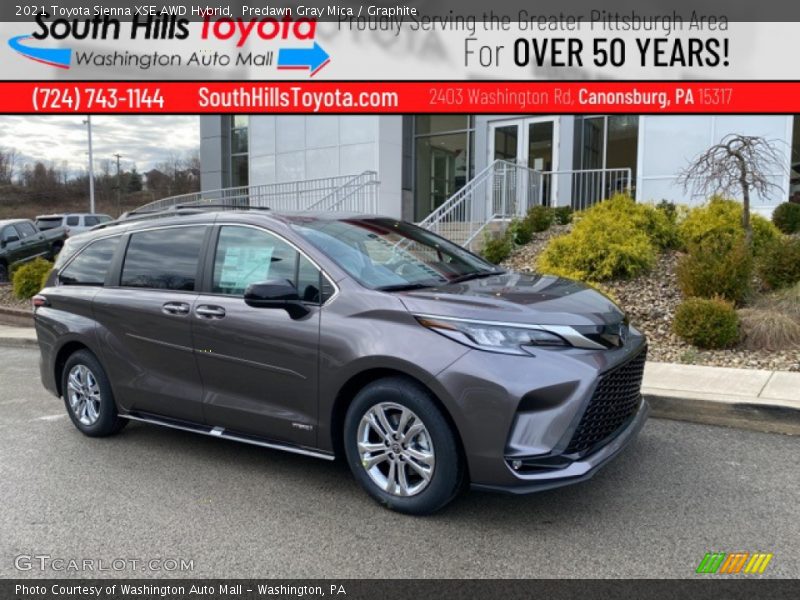 Predawn Gray Mica / Graphite 2021 Toyota Sienna XSE AWD Hybrid