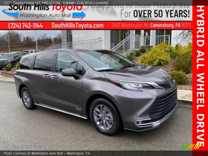 Predawn Gray Mica / Graphite 2021 Toyota Sienna XLE AWD Hybrid