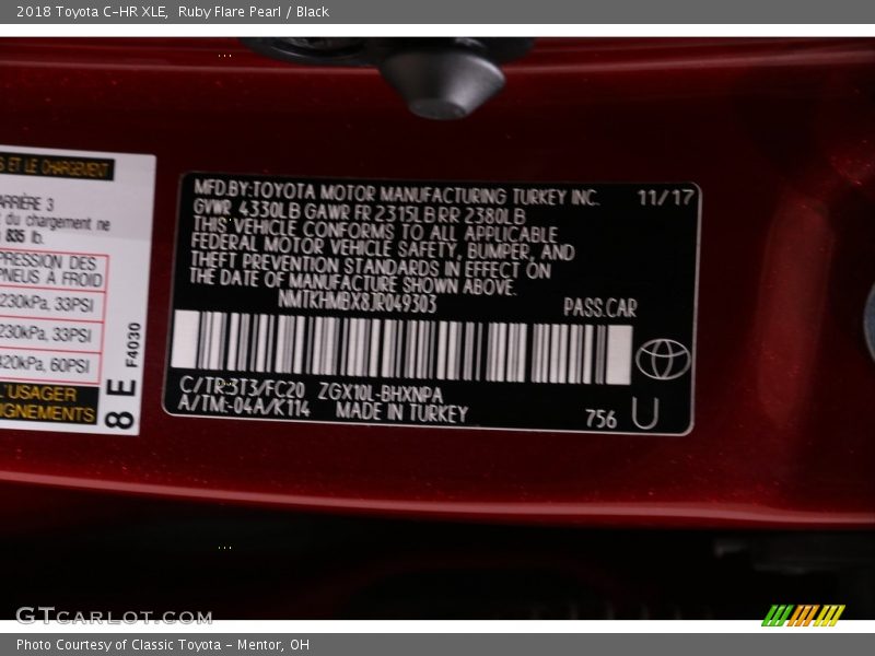 Ruby Flare Pearl / Black 2018 Toyota C-HR XLE