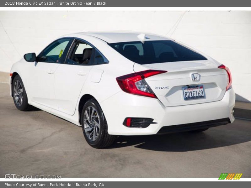 White Orchid Pearl / Black 2018 Honda Civic EX Sedan