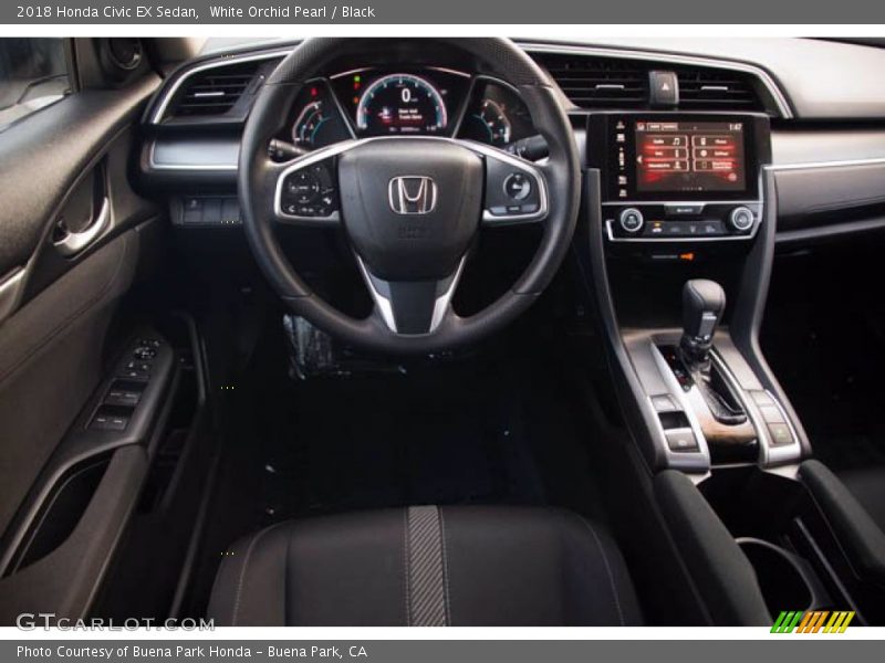 White Orchid Pearl / Black 2018 Honda Civic EX Sedan