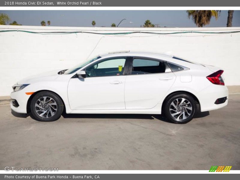 White Orchid Pearl / Black 2018 Honda Civic EX Sedan