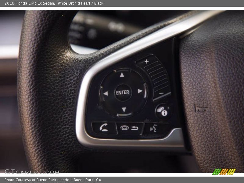 White Orchid Pearl / Black 2018 Honda Civic EX Sedan