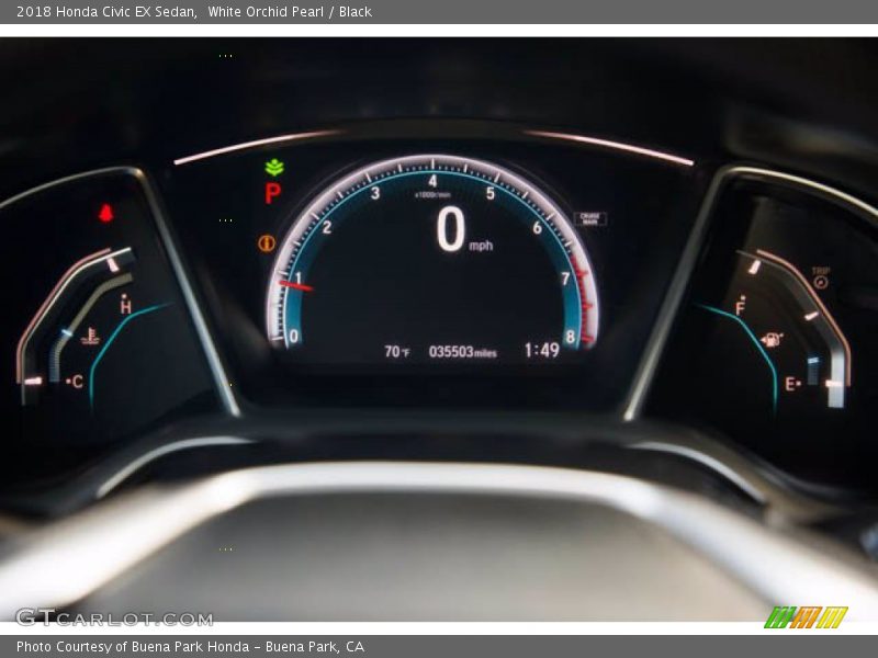 White Orchid Pearl / Black 2018 Honda Civic EX Sedan