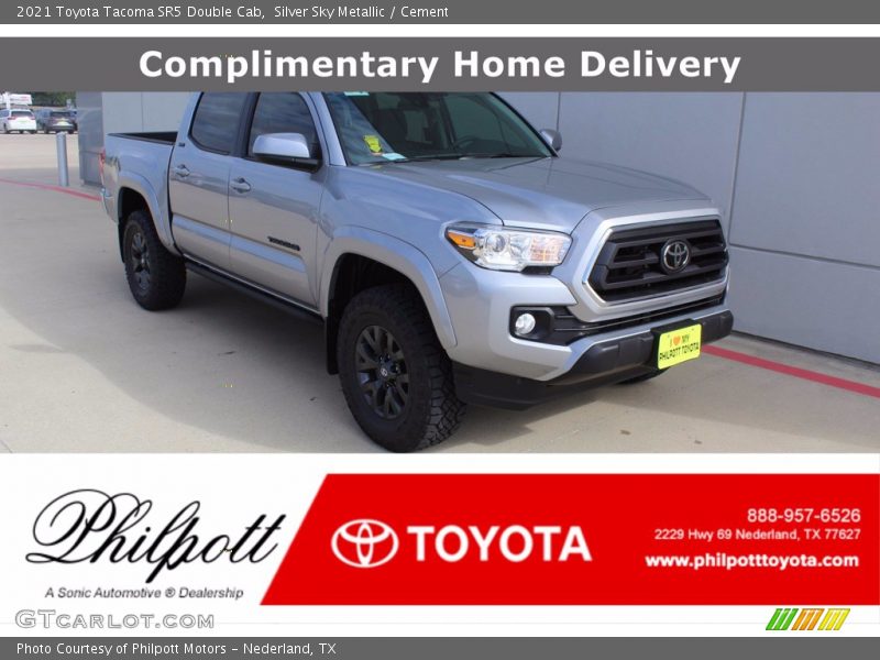 Silver Sky Metallic / Cement 2021 Toyota Tacoma SR5 Double Cab