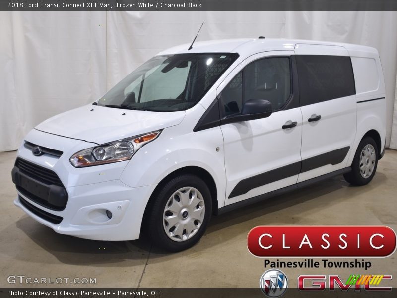 Frozen White / Charcoal Black 2018 Ford Transit Connect XLT Van