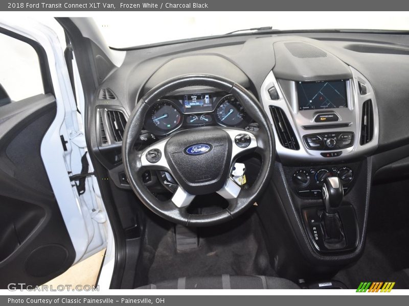 Frozen White / Charcoal Black 2018 Ford Transit Connect XLT Van