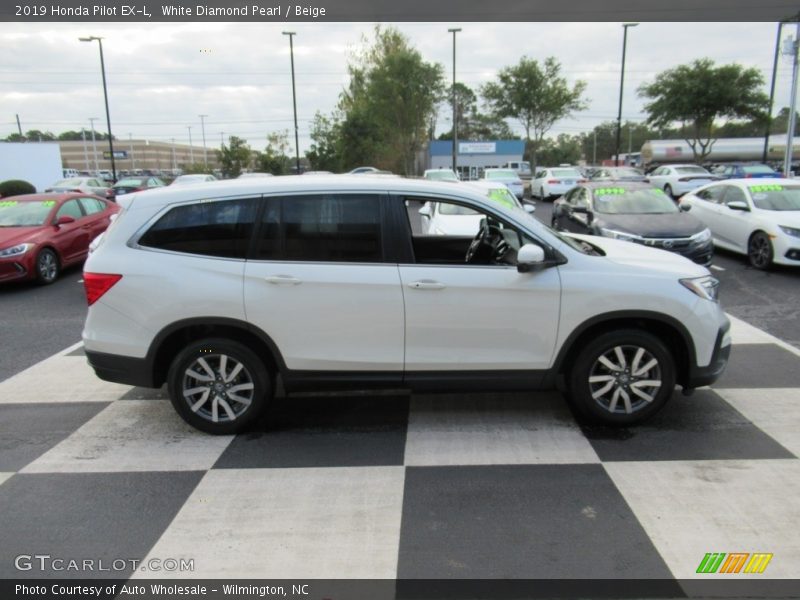 White Diamond Pearl / Beige 2019 Honda Pilot EX-L