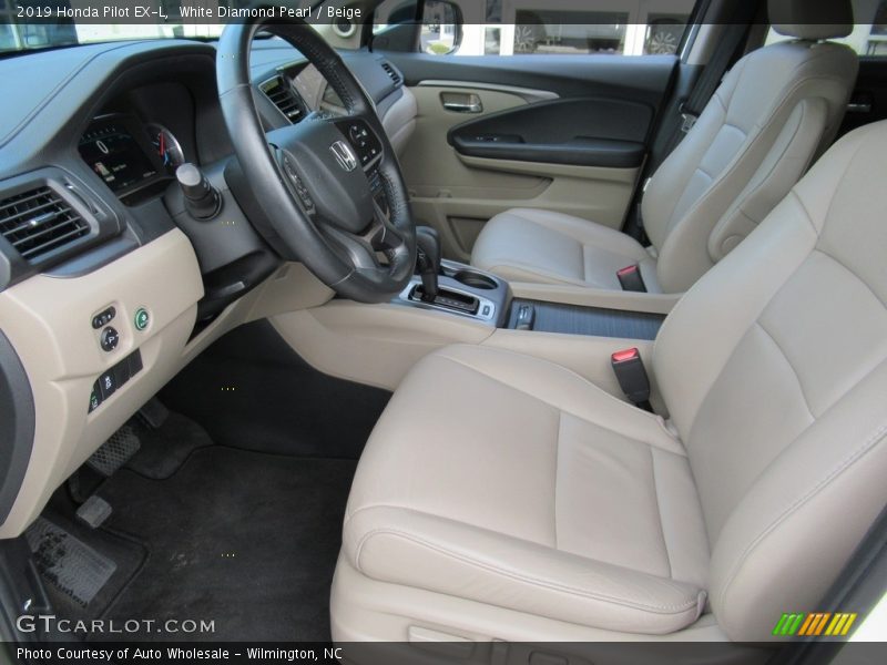 White Diamond Pearl / Beige 2019 Honda Pilot EX-L