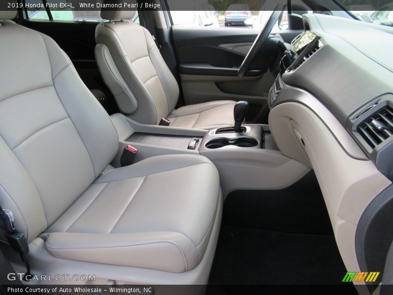 White Diamond Pearl / Beige 2019 Honda Pilot EX-L