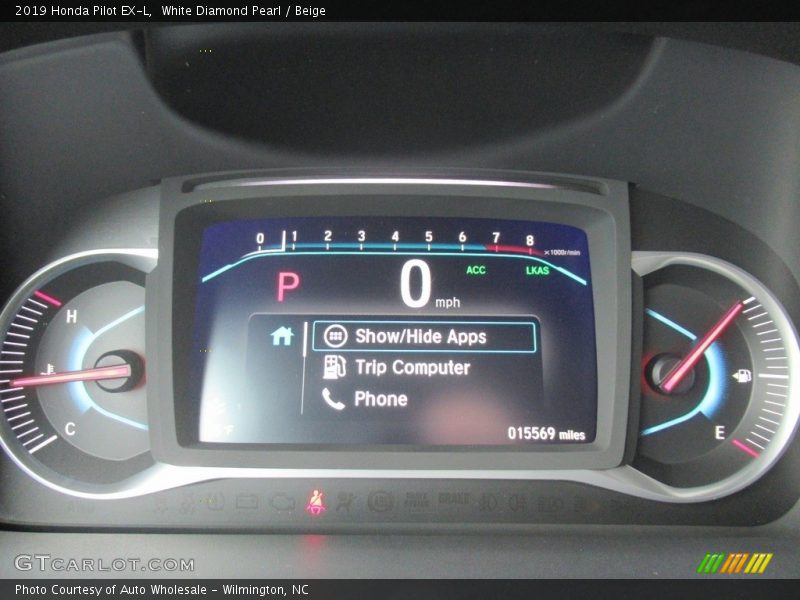 White Diamond Pearl / Beige 2019 Honda Pilot EX-L