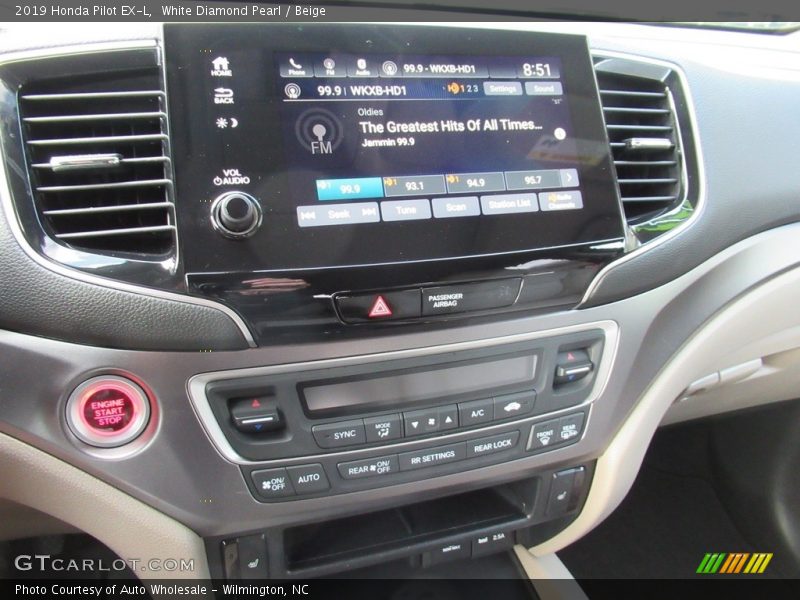 White Diamond Pearl / Beige 2019 Honda Pilot EX-L