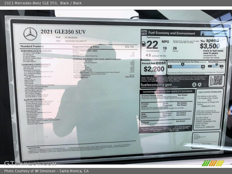 Black / Black 2021 Mercedes-Benz GLE 350