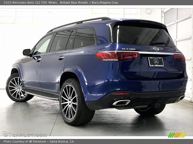 Brilliant Blue Metallic / Black/Magma Gray 2020 Mercedes-Benz GLS 580 4Matic