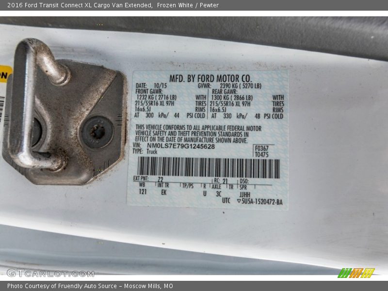 Frozen White / Pewter 2016 Ford Transit Connect XL Cargo Van Extended