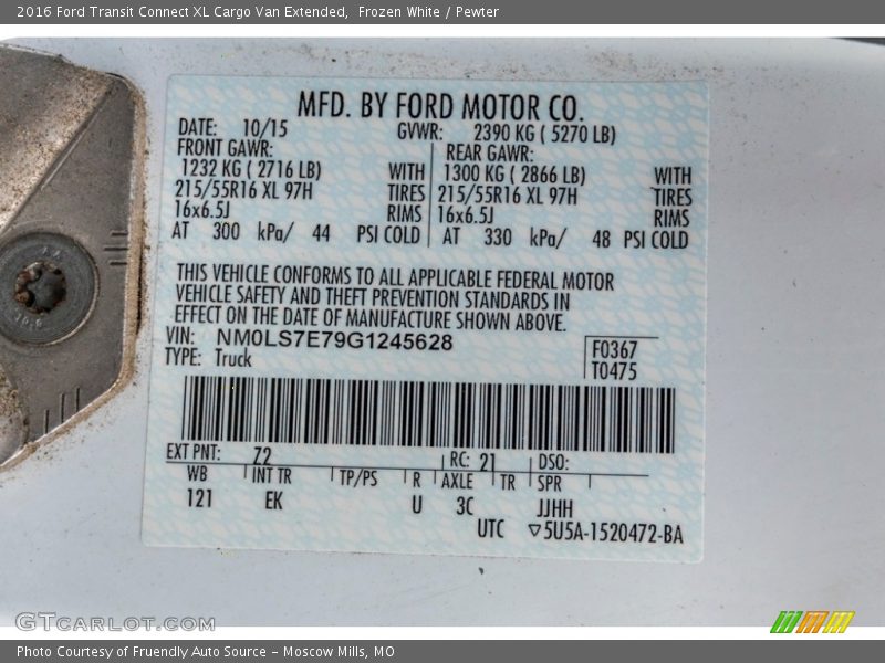 Frozen White / Pewter 2016 Ford Transit Connect XL Cargo Van Extended