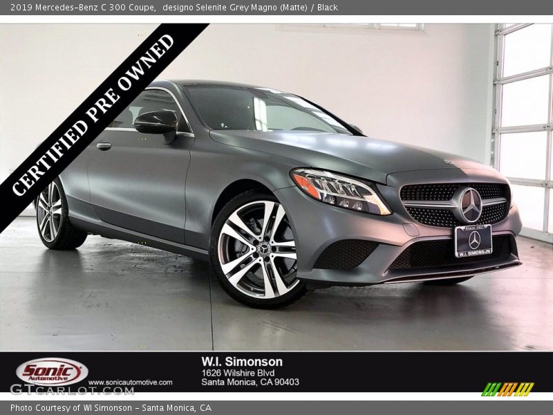 designo Selenite Grey Magno (Matte) / Black 2019 Mercedes-Benz C 300 Coupe