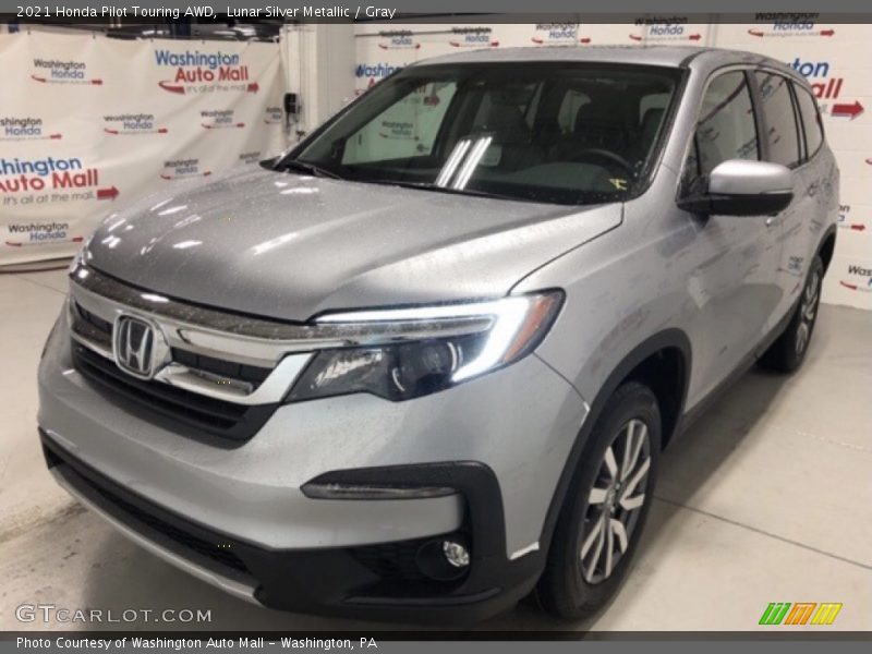 Lunar Silver Metallic / Gray 2021 Honda Pilot Touring AWD