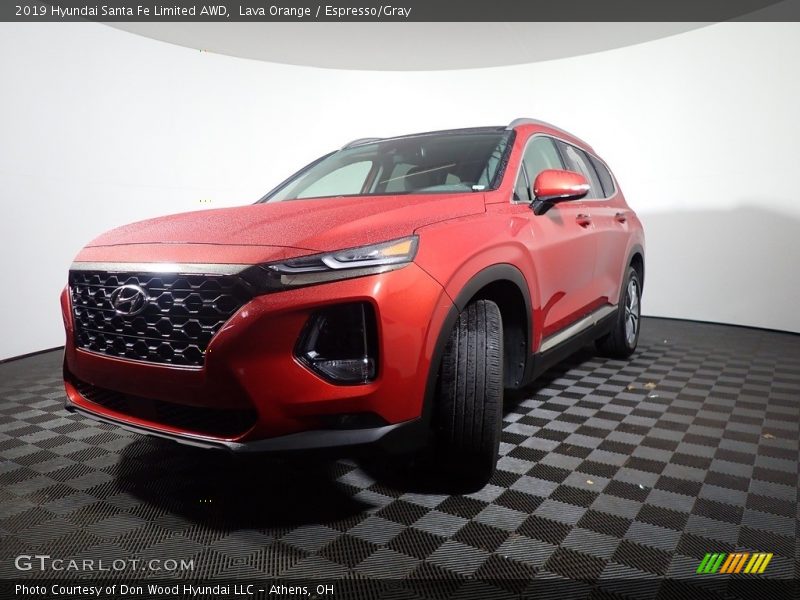 Lava Orange / Espresso/Gray 2019 Hyundai Santa Fe Limited AWD