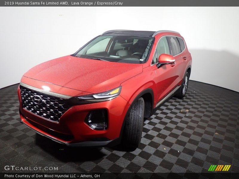 Lava Orange / Espresso/Gray 2019 Hyundai Santa Fe Limited AWD