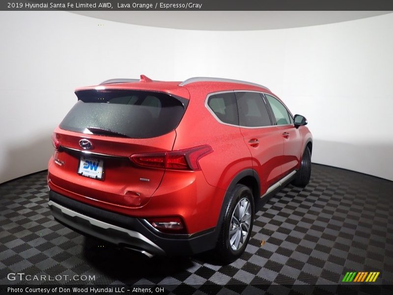 Lava Orange / Espresso/Gray 2019 Hyundai Santa Fe Limited AWD