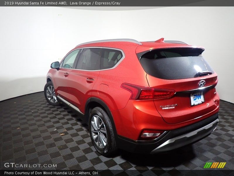 Lava Orange / Espresso/Gray 2019 Hyundai Santa Fe Limited AWD
