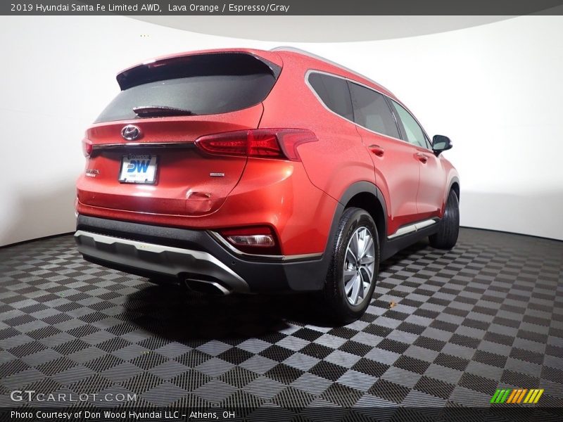 Lava Orange / Espresso/Gray 2019 Hyundai Santa Fe Limited AWD