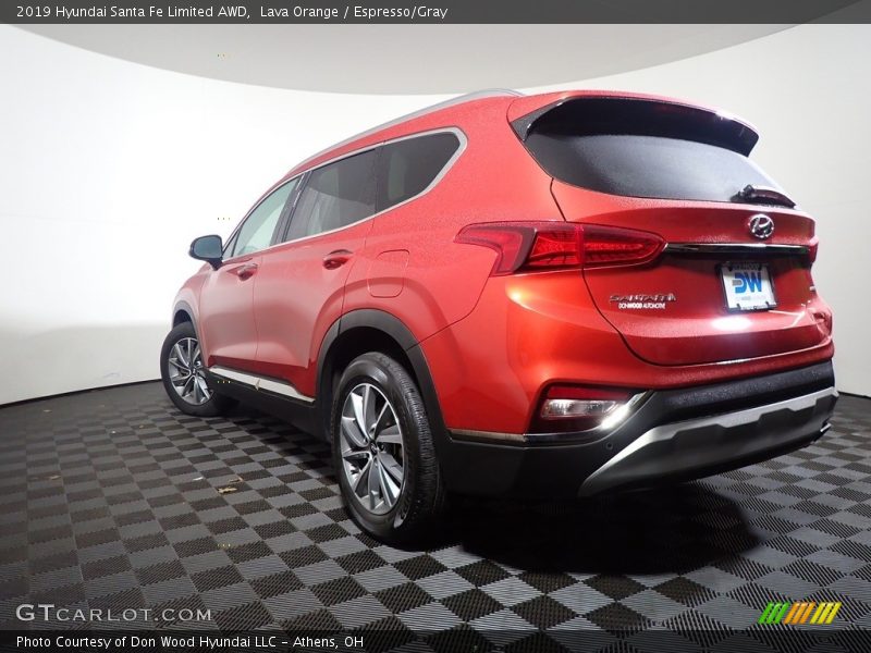 Lava Orange / Espresso/Gray 2019 Hyundai Santa Fe Limited AWD