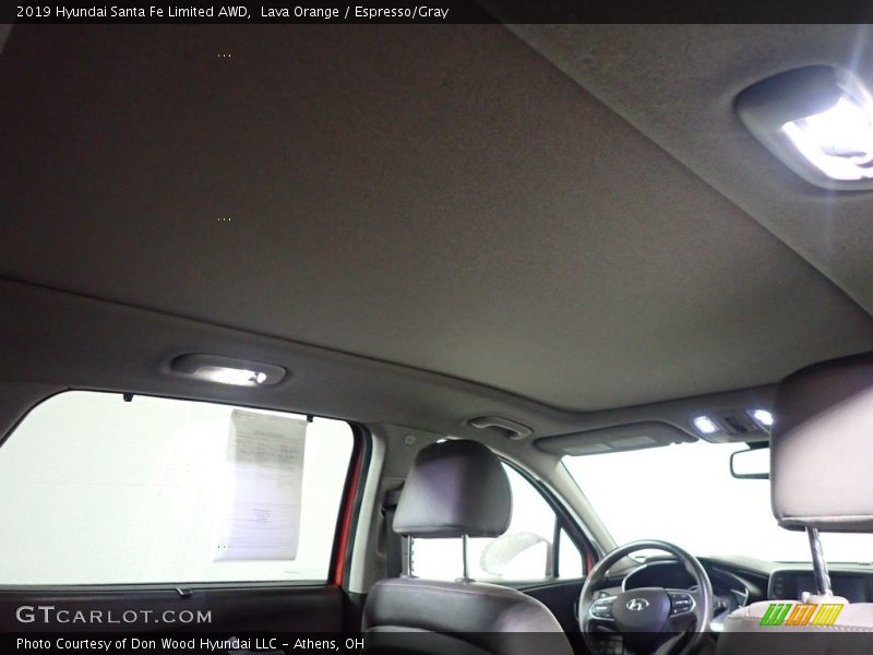 Lava Orange / Espresso/Gray 2019 Hyundai Santa Fe Limited AWD