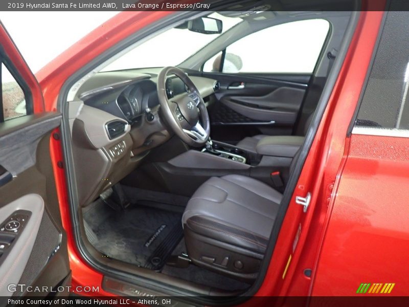 Lava Orange / Espresso/Gray 2019 Hyundai Santa Fe Limited AWD